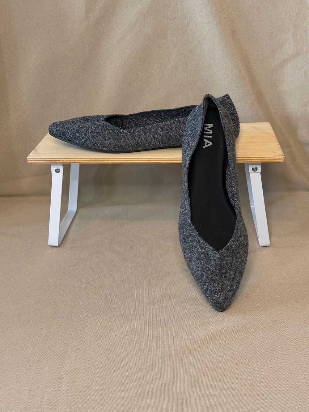 MIA Pointed Toe Ballet Flat in Charcoal